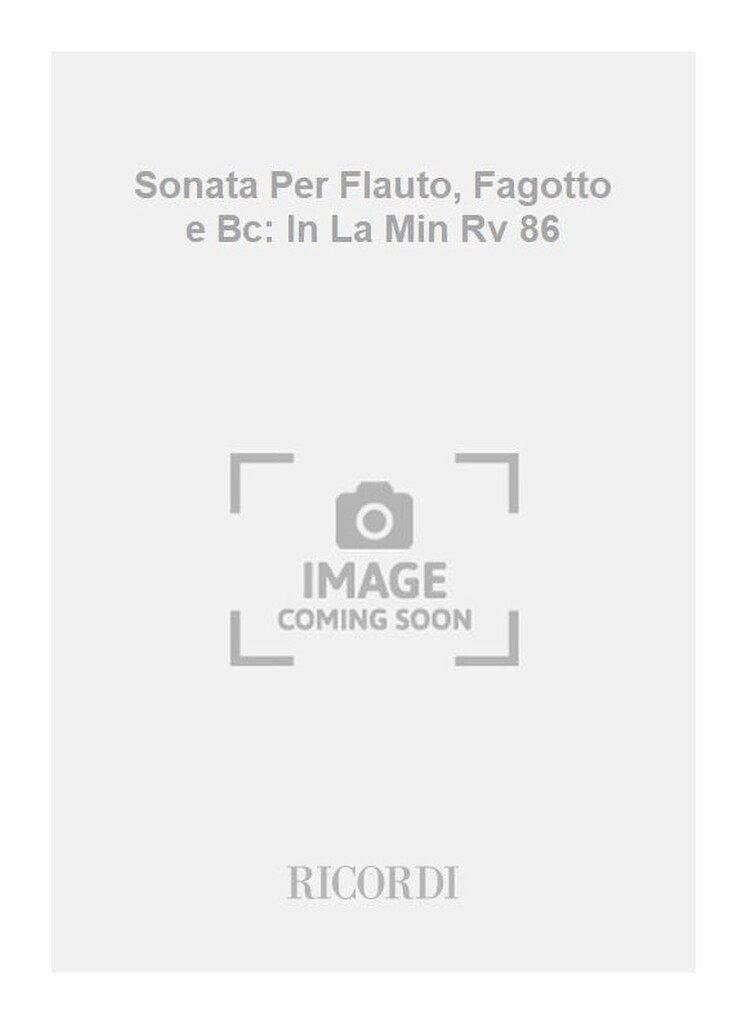 Sonate Per Strum. A Fiato E Bc: Per Fl. E Fg.